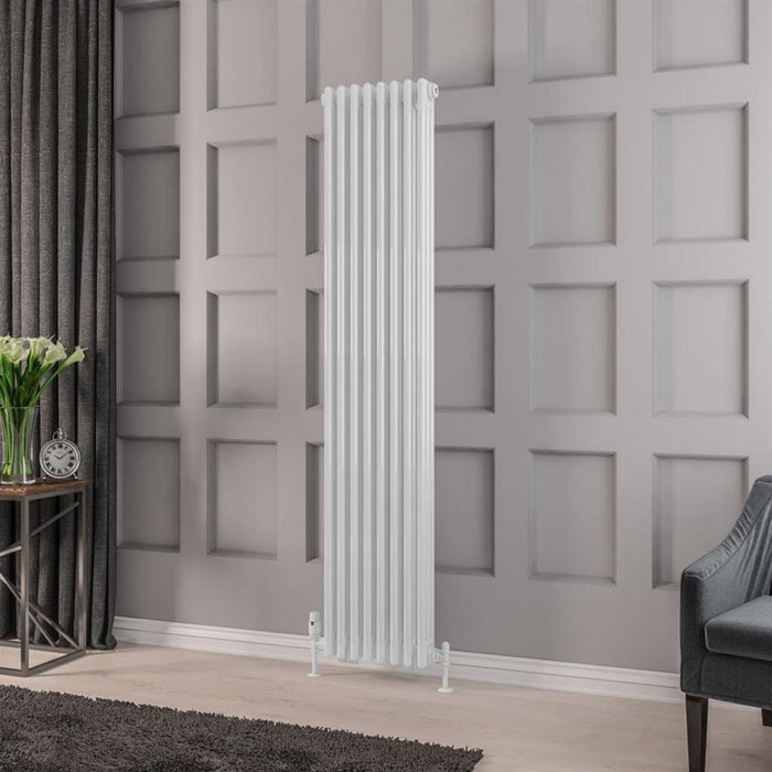 Eastbrook Rivassa 3 Column Vertical Designer Radiator - Gloss White
