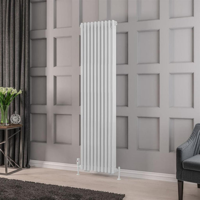 Eastbrook Rivassa 3 Column Vertical Designer Radiator - Gloss White