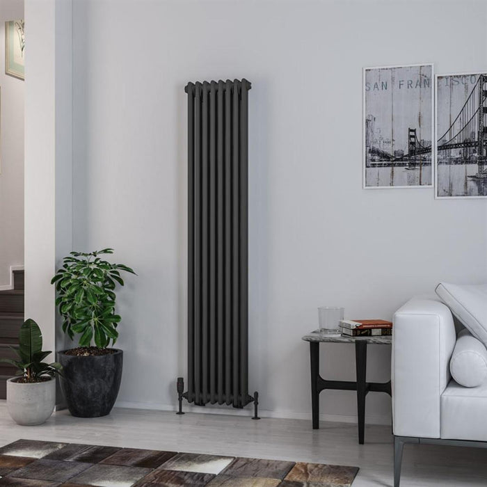 Eastbrook Rivassa 2 Column Vertical Designer Radiator - Matt Anthracite
