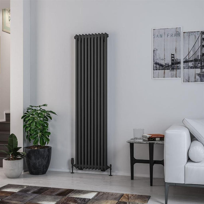 Eastbrook Rivassa 2 Column Vertical Designer Radiator - Matt Anthracite