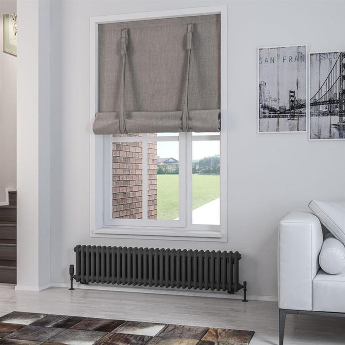 Eastbrook Rivassa 2 Column Horizontal Designer Radiator - Matt Anthracite