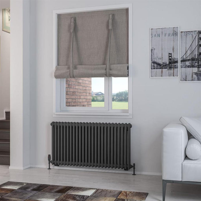 Eastbrook Rivassa 2 Column Horizontal Designer Radiator - Matt Anthracite