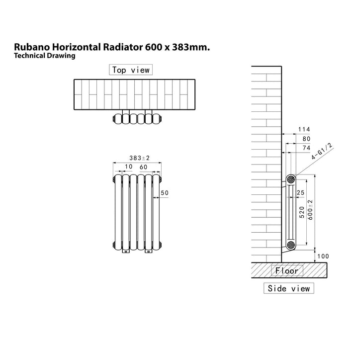 Eastbrook Rubano Vertical Designer Radiator - Gloss White