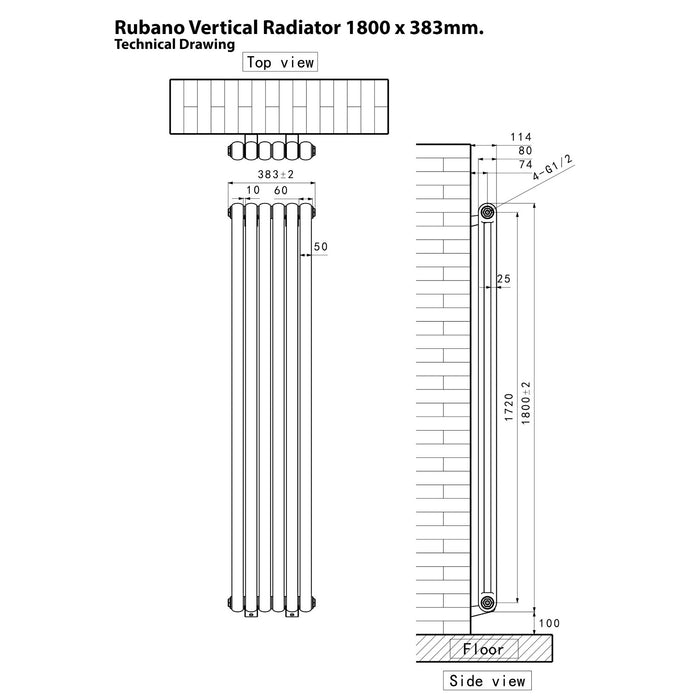 Eastbrook Rubano Vertical Designer Radiator - Gloss White