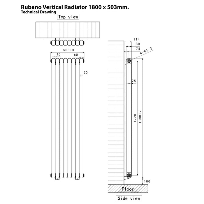 Eastbrook Rubano Vertical Designer Radiator - Gloss White