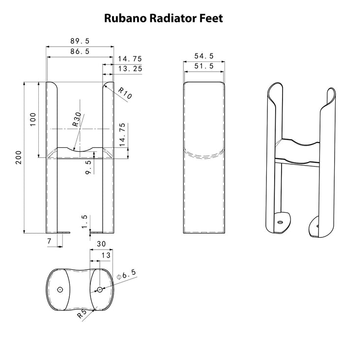 Eastbrook Rubano Radiator Feet Pair