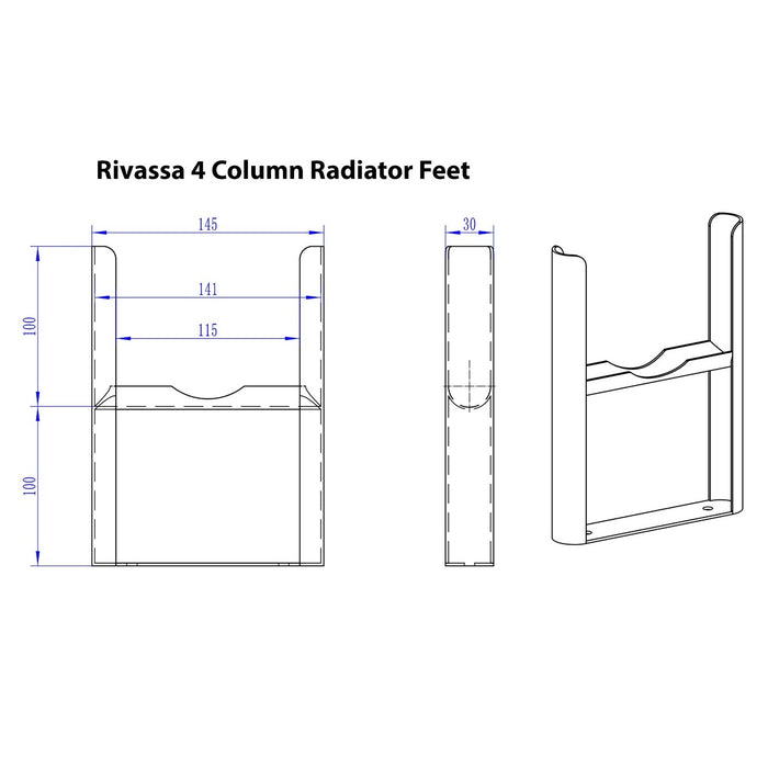 Eastbrook Rivassa 4 Column Radiator Feet Pair