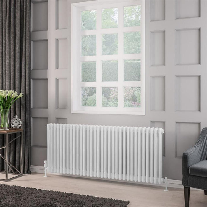 Eastbrook Rivassa 3 Column Horizontal Designer Radiator - White