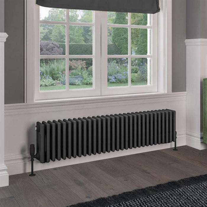 Eastbrook Rivassa 4 Column Horizontal Designer Radiator - Matt Anthracite