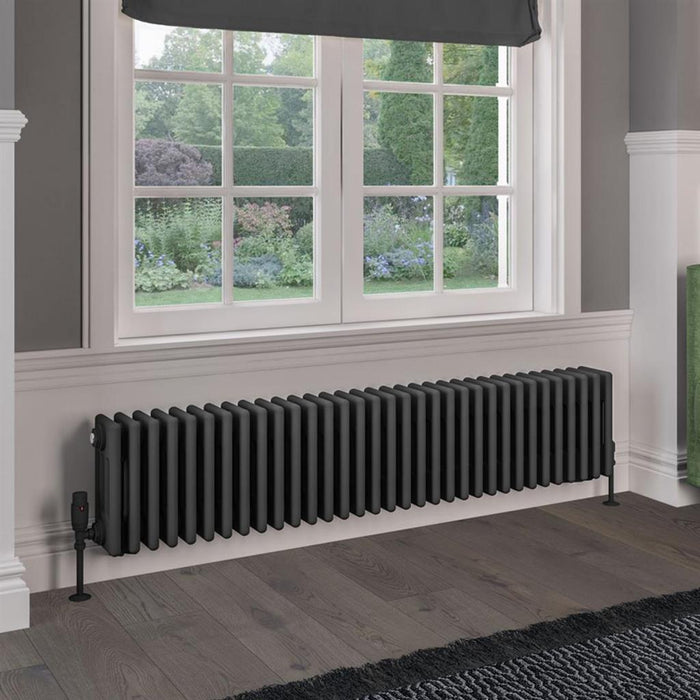 Eastbrook Rivassa 4 Column Horizontal Designer Radiator - Matt Anthracite