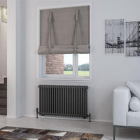 Eastbrook Rivassa 2 Column Horizontal Designer Radiator - Matt Anthracite