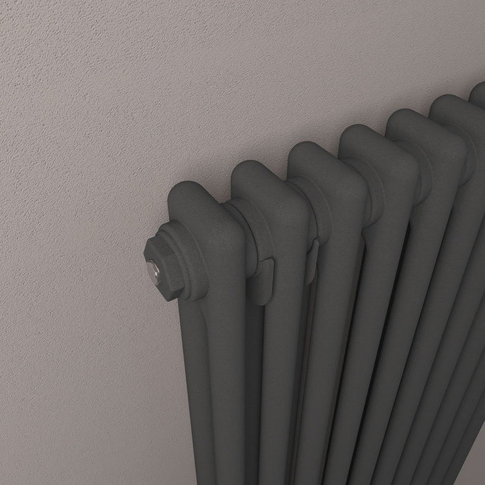 Eastbrook Rivassa 2 Column Horizontal Designer Radiator - Matt Anthracite