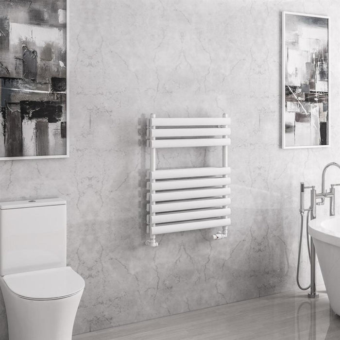 Eastbrook Tunstall Double Vertical Designer Heated Towel Rail - Matt White