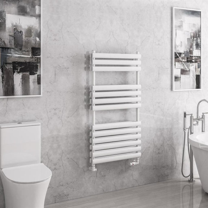 Eastbrook Tunstall Double Vertical Designer Heated Towel Rail - Matt White