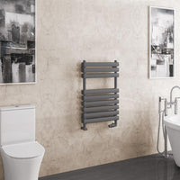 Eastbrook Tunstall Double Vertical Designer Heated Towel Rail - Matt Anthracite