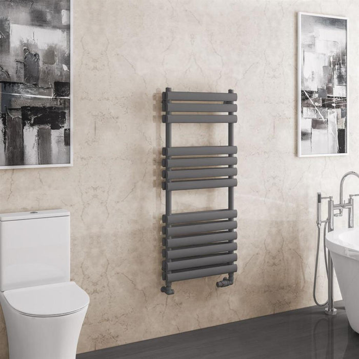 Eastbrook Tunstall Double Vertical Designer Heated Towel Rail - Matt Anthracite