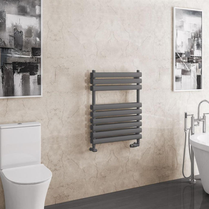 Eastbrook Tunstall Double Vertical Designer Heated Towel Rail - Matt Anthracite