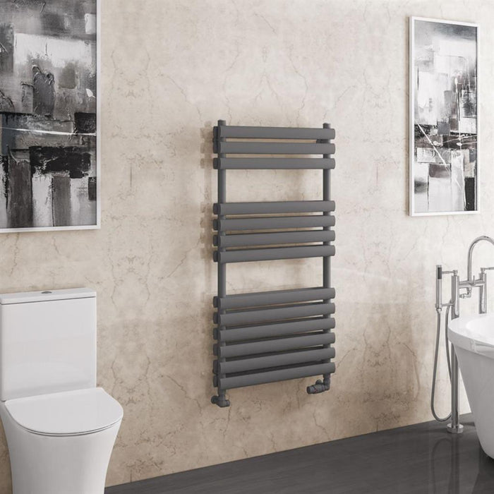Eastbrook Tunstall Double Vertical Designer Heated Towel Rail - Matt Anthracite
