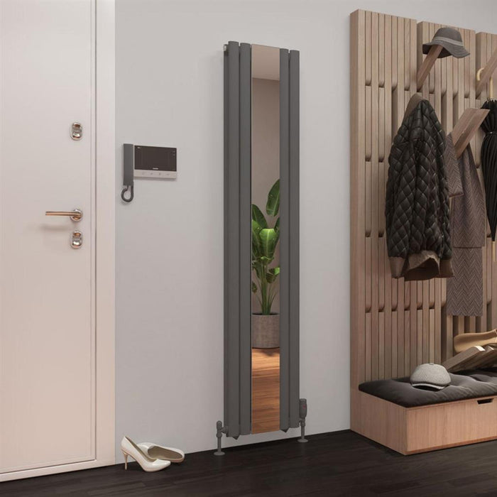 Eastbrook Tunstall Double Mirror Designer Radiator - Matt Anthracite