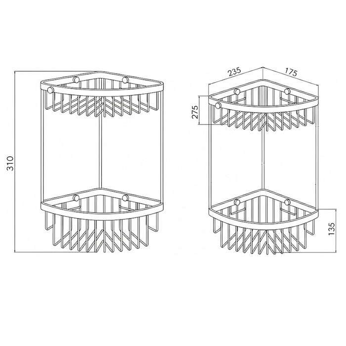 Miller Classic Two-Tier Chrome Corner Basket