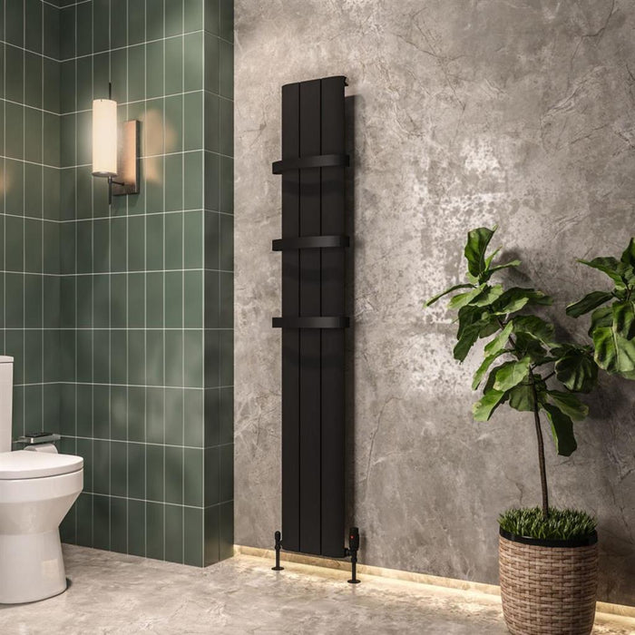 Eastbrook Peretti Aluminium Vertical Designer Radiator - Matt Black