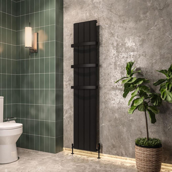 Eastbrook Peretti Aluminium Vertical Designer Radiator - Matt Black