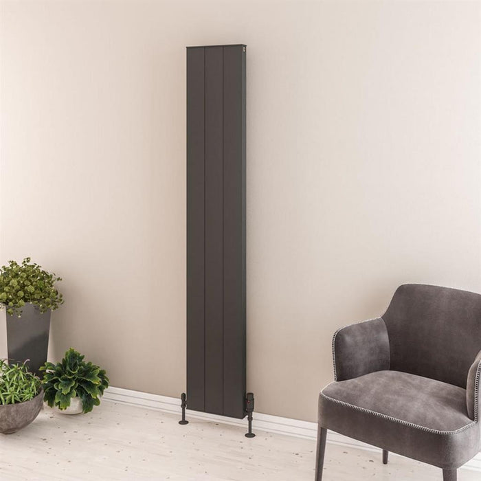 Eastbrook Vesima Aluminium Vertical Designer Radiator - Matt Anthracite
