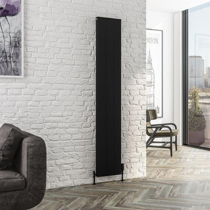 Eastbrook Vesima Aluminium Vertical Designer Radiator - Matt Black