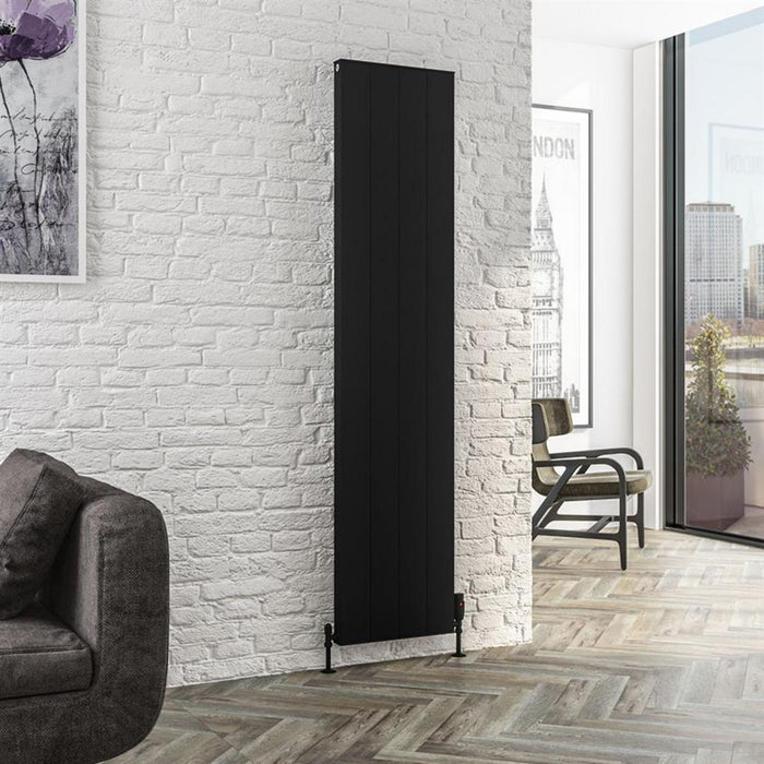 Eastbrook Vesima Aluminium Vertical Designer Radiator - Matt Black