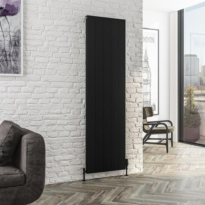 Eastbrook Vesima Aluminium Vertical Designer Radiator - Matt Black