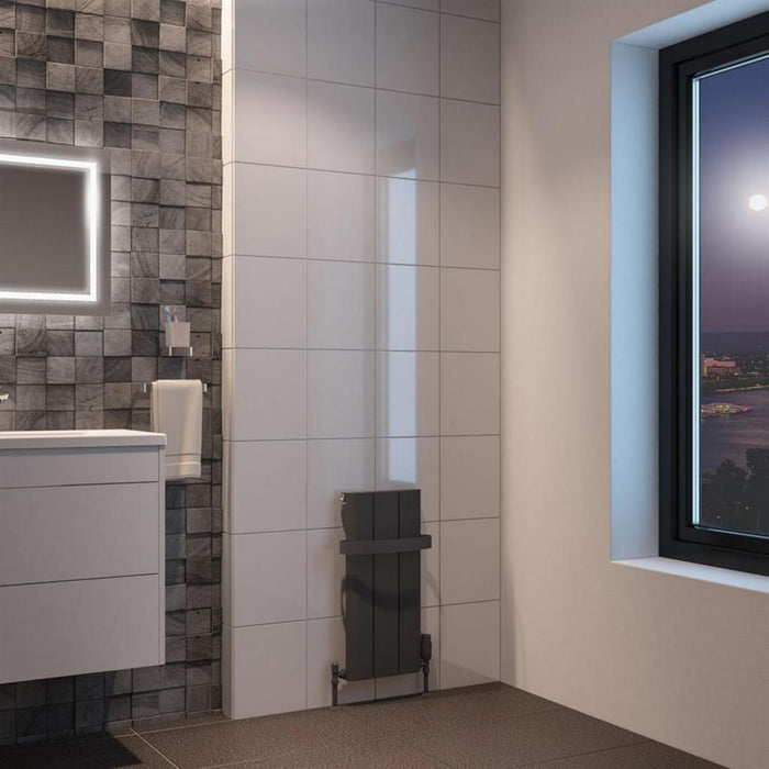 Eastbrook Peretti Aluminium Vertical Designer Radiator - Matt Anthracite
