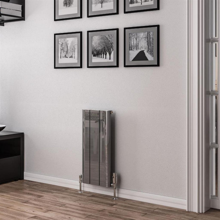 Eastbrook Peretti Aluminium Vertical Designer Radiator - Polished Aluminium