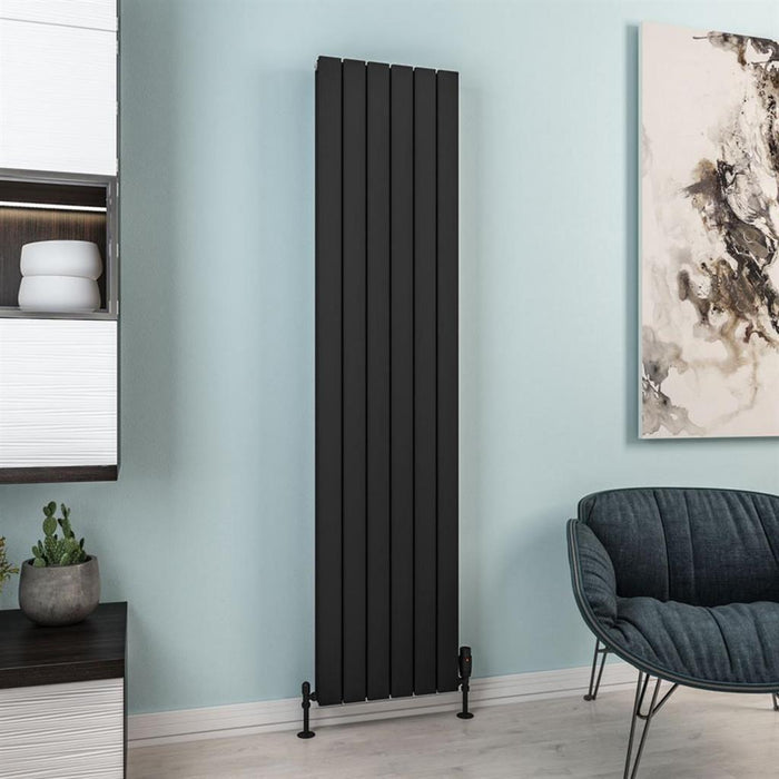 Eastbrook Hadleigh Aluminium Vertical Designer Radiator - Matt Black