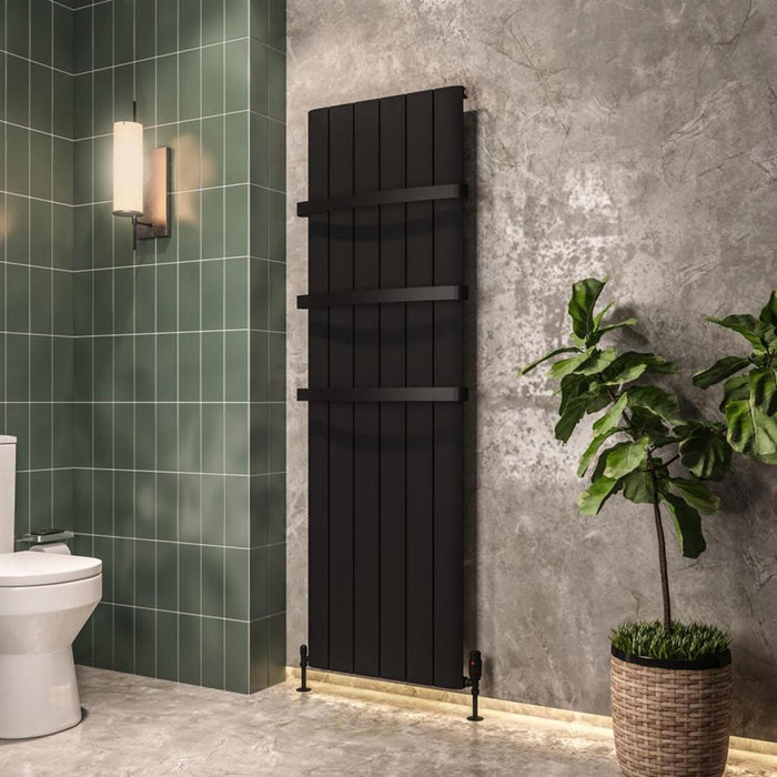 Eastbrook Peretti Aluminium Vertical Designer Radiator - Matt Black