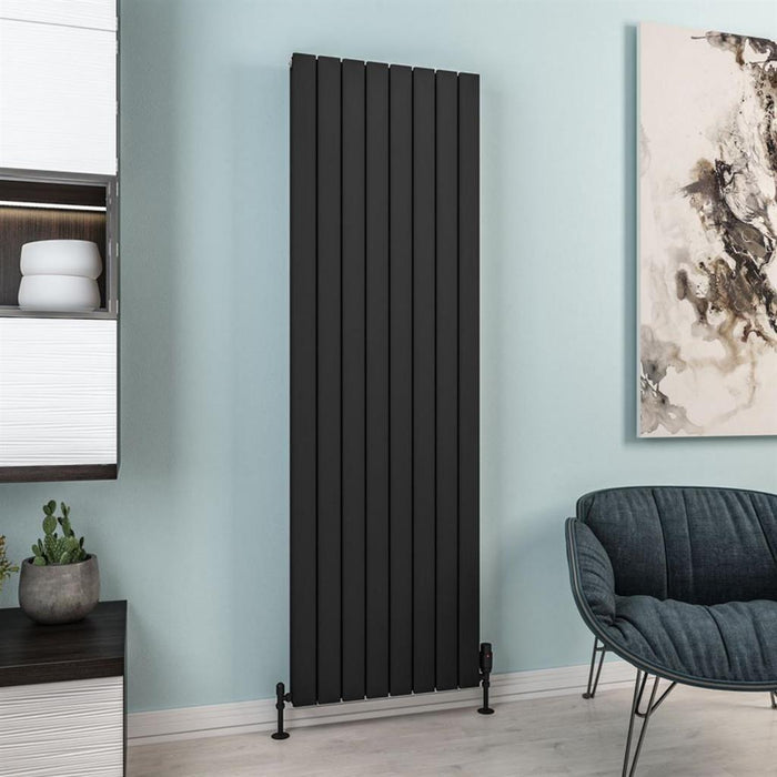 Eastbrook Hadleigh Aluminium Vertical Designer Radiator - Matt Black