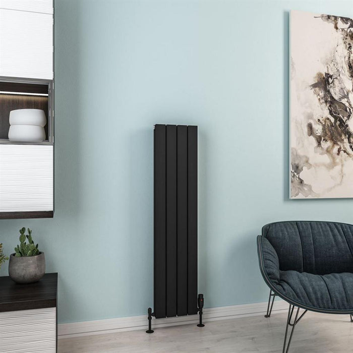 Eastbrook Hadleigh Aluminium Vertical Designer Radiator - Matt Black