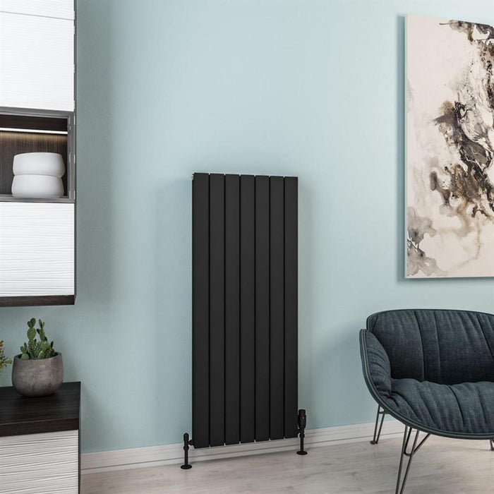 Eastbrook Hadleigh Aluminium Vertical Designer Radiator - Matt Black