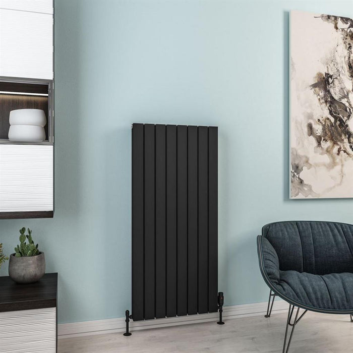 Eastbrook Hadleigh Aluminium Vertical Designer Radiator - Matt Black