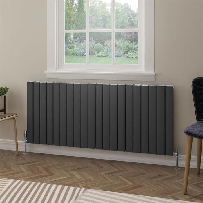 Eastbrook Hadleigh Aluminium Horizontal Designer Radiator - Matt Anthracite