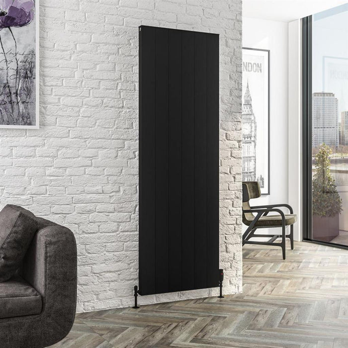 Eastbrook Vesima Aluminium Vertical Designer Radiator - Matt Black
