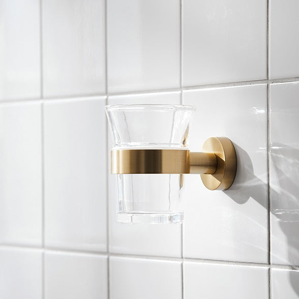 Miller Bond Tumbler and Holder - Brushed Brass