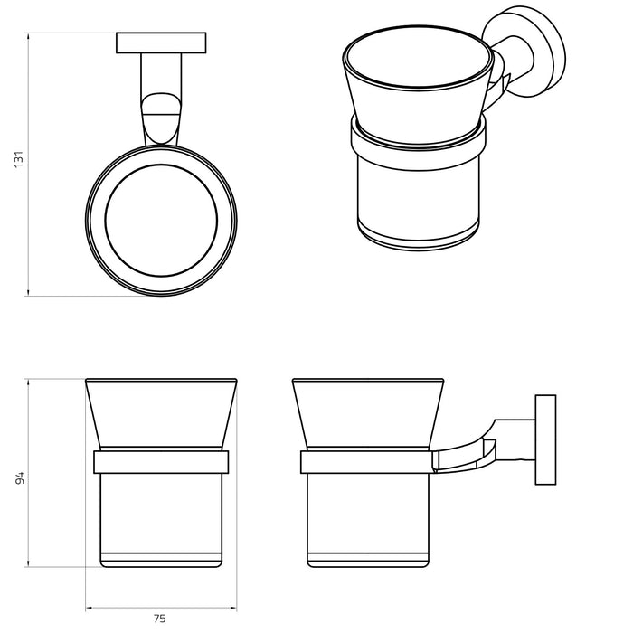 Miller Bond Tumbler and Holder - Brushed Brass