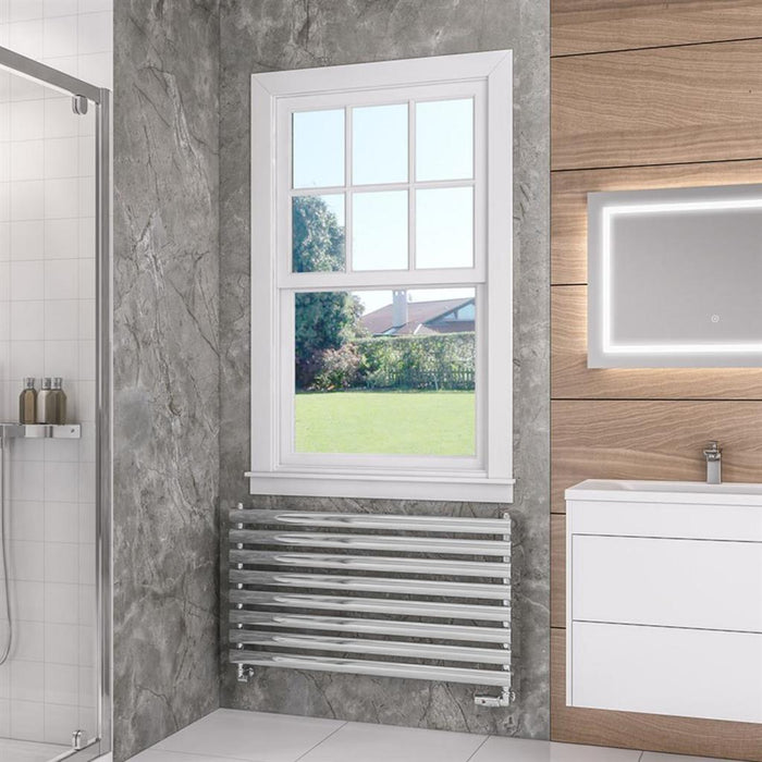 Eastbrook Tunstall Horizontal Designer Heated Towel Rail - 560mm x 1000mm - Chrome
