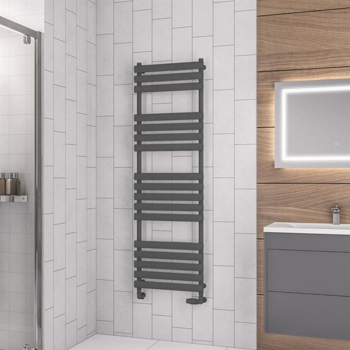 Eastbrook Tunstall Vertical Designer Heated Towel Rail - Matt Anthracite
