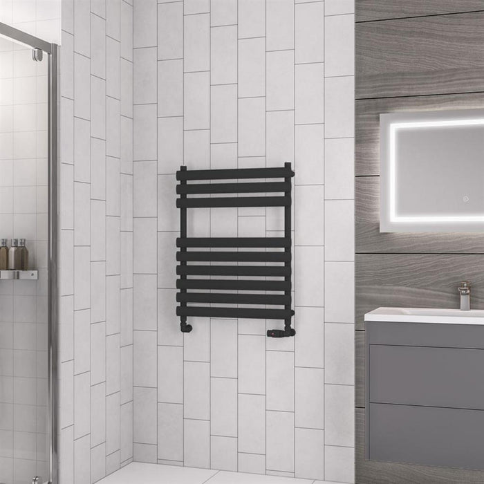 Eastbrook Tunstall Vertical Designer Heated Towel Rail - Matt Black