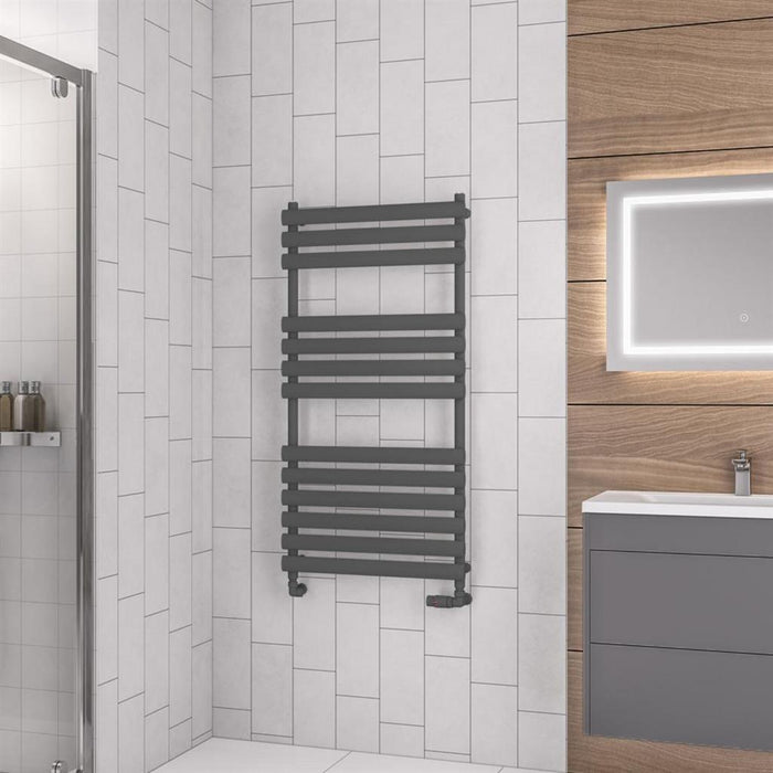 Eastbrook Tunstall Vertical Designer Heated Towel Rail - Matt Anthracite