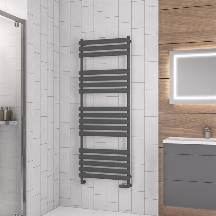 Eastbrook Tunstall Vertical Designer Heated Towel Rail - Matt Anthracite