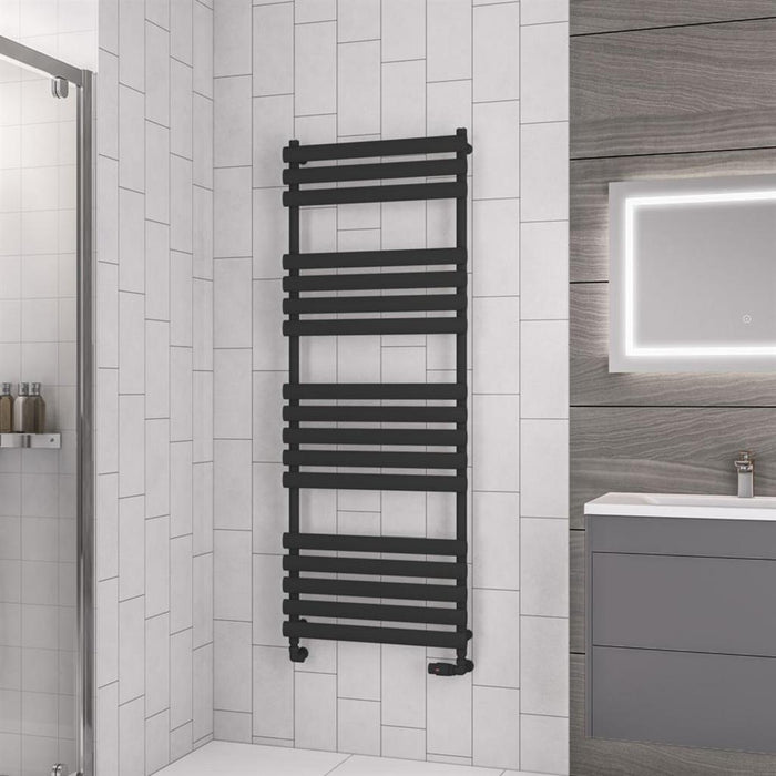 Eastbrook Tunstall Vertical Designer Heated Towel Rail - Matt Black