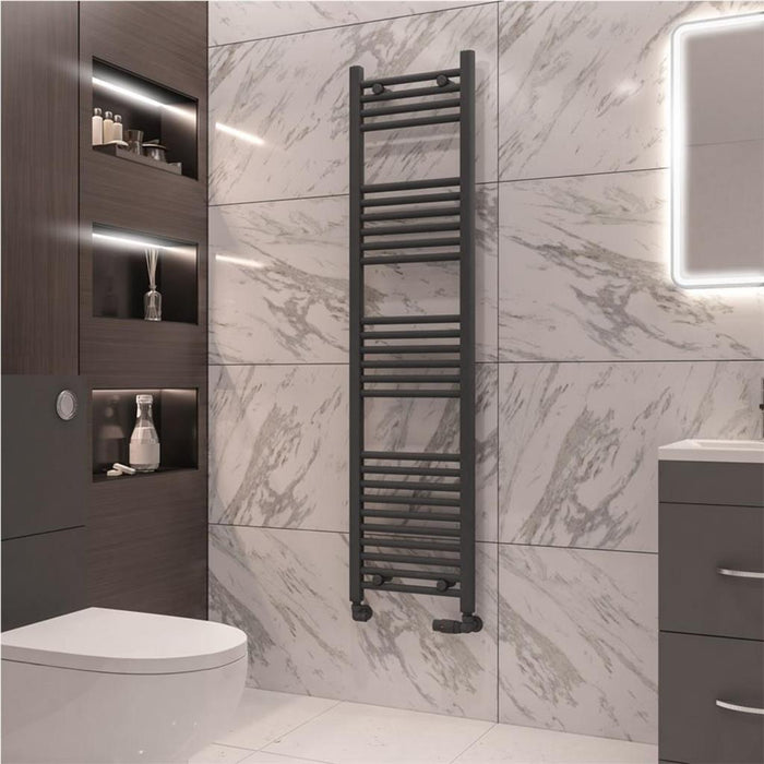 Eastbrook Wingrave Straight Heated Towel Rail - Matt Anthracite