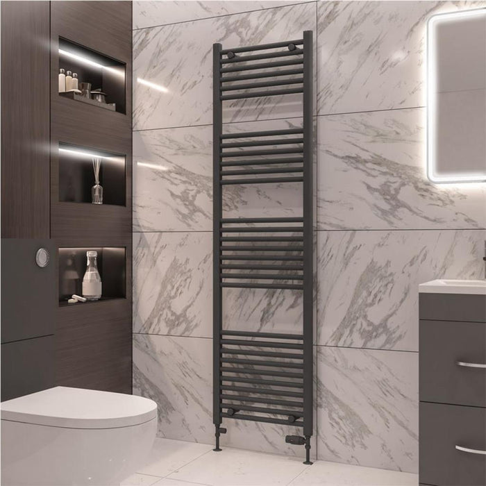 Eastbrook Wingrave Straight Heated Towel Rail - Matt Anthracite